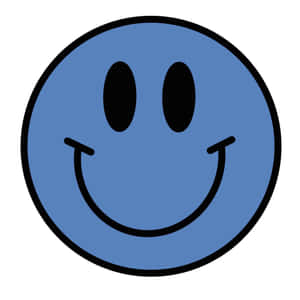 Blue Smiley Face Graphic Wallpaper