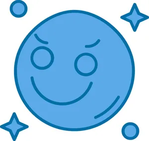 Blue Smiley Face Graphic Wallpaper