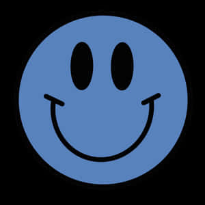 Blue Smiley Face Graphic Wallpaper