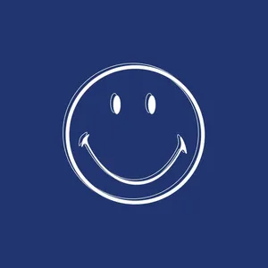 Blue Smiley Face Graphic Wallpaper