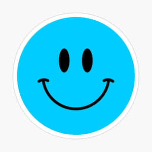 Blue Smiley Face Graphic Wallpaper