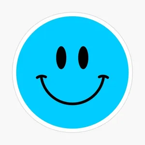 Blue Smiley Face Graphic Wallpaper