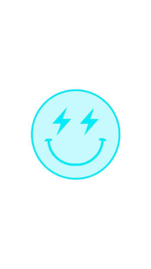 Blue Smiley Face Lightning Eyes Preppy Style Wallpaper