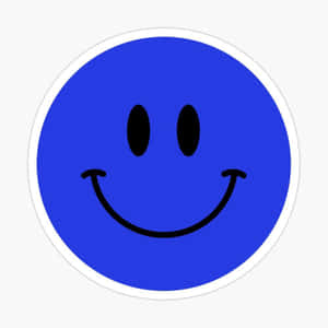 Blue Smiley Face Sticker Wallpaper