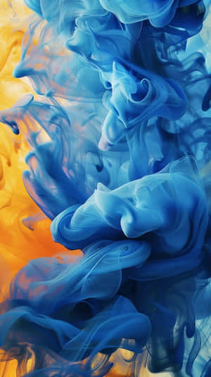 Blue Smoke Art Yellow Backdrop Wallpaper