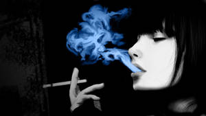 Blue Smoke From Woman Wallpaper