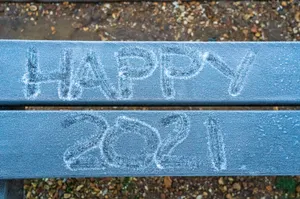 Blue Snow Happy New Year 2021 Wallpaper