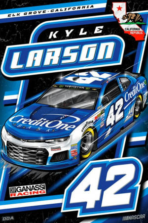 Blue-themed Kyle Larson 42 Wallpaper