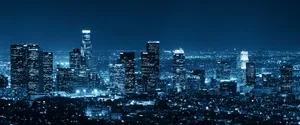 Blue-tinted Skyline Photo Of Los Angeles 4k Wallpaper