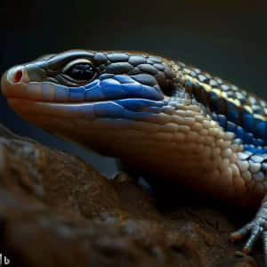 Blue Tongued Skink Closeup Wallpaper