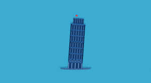 Blue Tower Of Pisa Cartoon Wallpaper