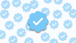 Blue Verified Badges Pattern Wallpaper