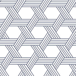 Blue Weave White Pattern Wallpaper