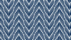 Blue White Chevron Pattern Wallpaper