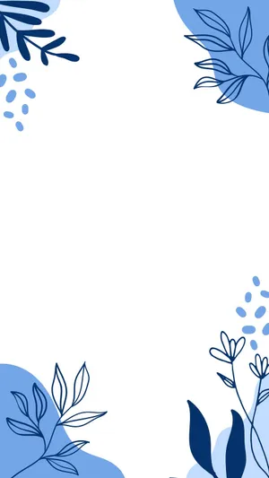 Blue White Floral Aesthetic Background Wallpaper