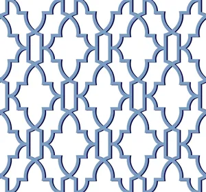 Blue White Geometric Pattern Wallpaper