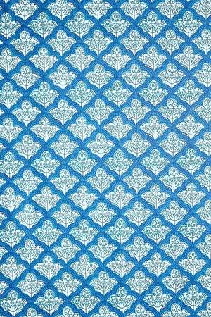 Blue White Heart Pattern Fabric Wallpaper