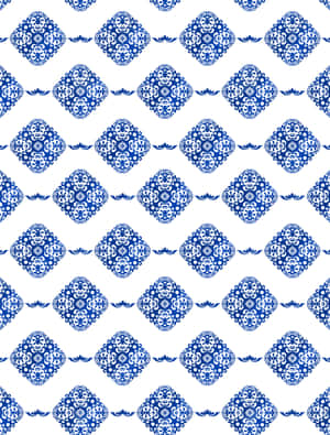 Blue White Porcelain Pattern Wallpaper