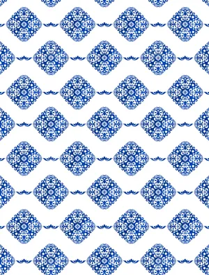 Blue White Porcelain Pattern Wallpaper