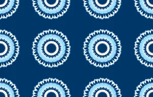 Blue White Spiral Pattern Wallpaper
