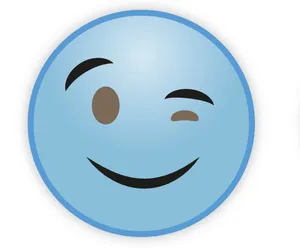 Blue Winking Smiley Face Wallpaper