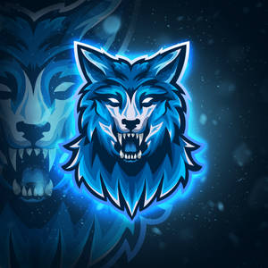 Blue Wolf Sharp Teeth Vector Art Wallpaper