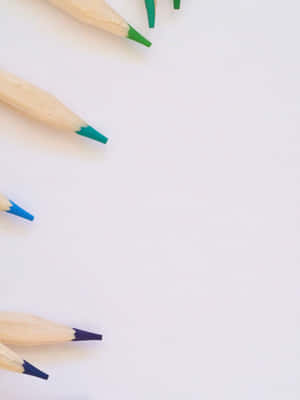 Blue Writing Pencils Wallpaper