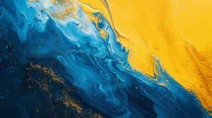 Blue Yellow Abstract Art Wallpaper