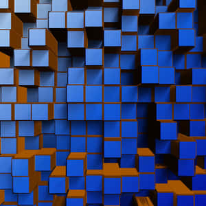 Blue3 D Cubes Abstract Pattern Wallpaper