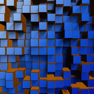 Blue3 D Cubes Abstract Pattern Wallpaper