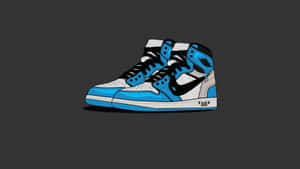 Blueand Black High Top Sneaker Wallpaper