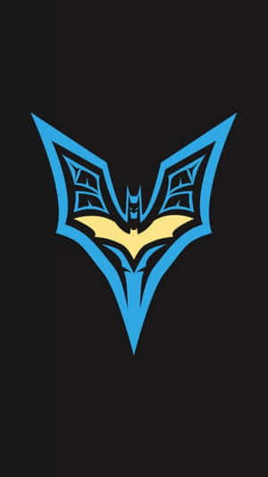 Blueand Yellow Batman Symbolon Black Background Wallpaper