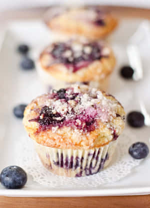 Blueberry Muffins, The Perfect Sweet Snack. Wallpaper