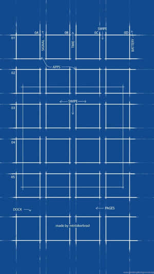 Blueprints For A House With A Square Floor Plan Wallpaper