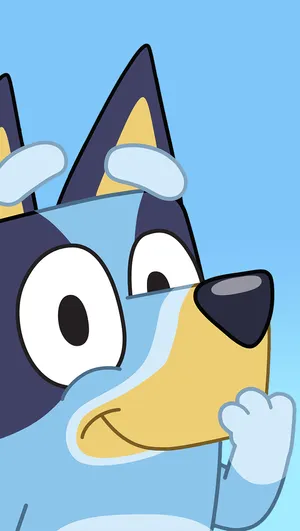 Bluey Cartoon Character Close Up Wallpaper
