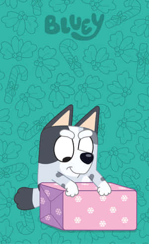 Bluey Christmas Gift Illustration Wallpaper