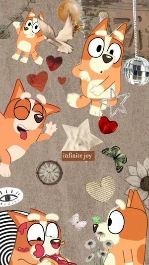 Bluey Collage Aesthetic Wallpaper Wallpaper