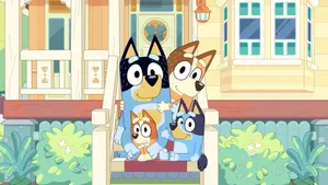 Bluey Family On Porch Wallpaper