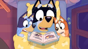 Bluey Family Reading Time Wallpaper