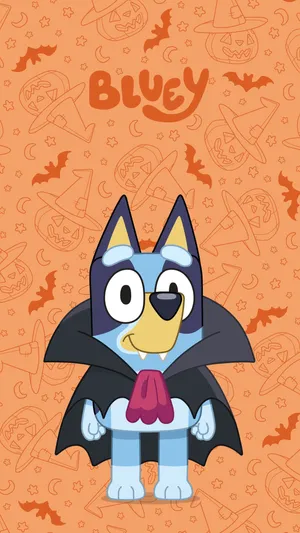Bluey Halloween Costume Cartoon Wallpaper