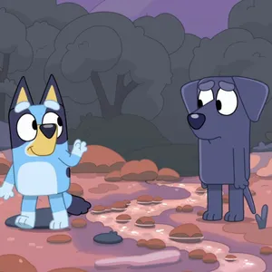 Blueyand Friend Adventure Night Wallpaper