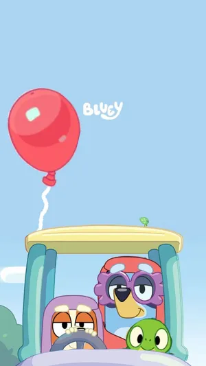 Blueyand Friends Balloon Adventure Wallpaper