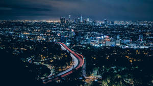 Bluish Long-exposure Photo Of Los Angeles 4k Wallpaper