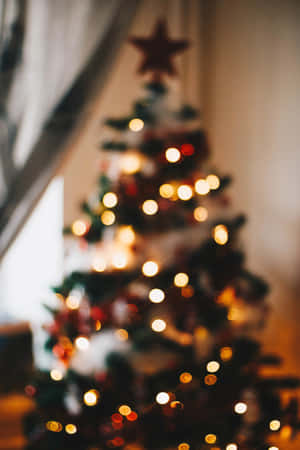 Blurred Christmas Tree Lights Wallpaper