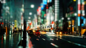 Blurred Night Cityscape Tilt Shift Wallpaper