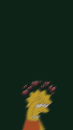 Blurred Sad Lisa Simpson With Hearts Wallpaper