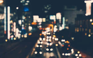 Blurry Light Street Night Wallpaper