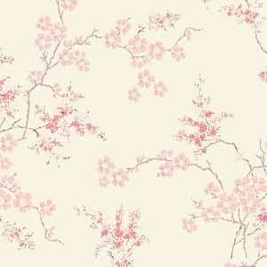 Blush Cherry Blossoms Pattern Wallpaper