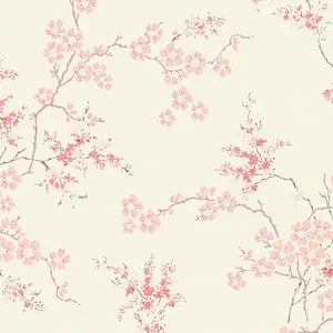 Blush Cherry Blossoms Pattern Wallpaper