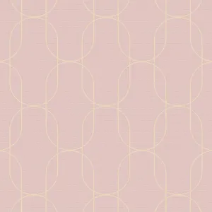 Blush Pink Geometric Pattern Wallpaper